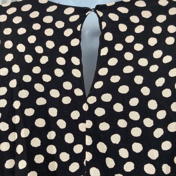 Zara Black Cream Polka Dot Mini Dress  Small - Picture 7 of 8
